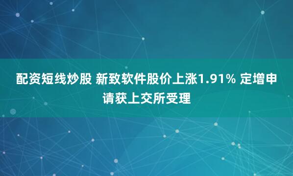 配资短线炒股 新致软件股价上涨1.91% 定增申请获上交所受理